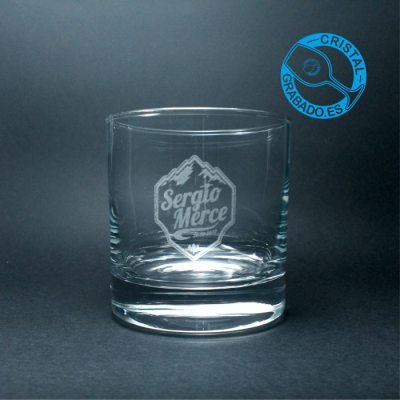 Vaso de whisky grabado sello Boda