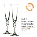 Copas Brindis Champán Corazón Personalizadas