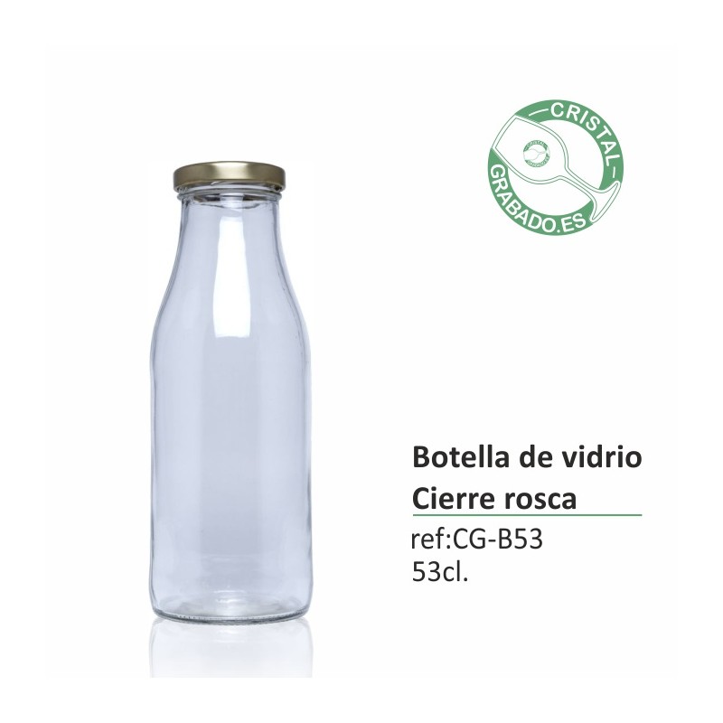 Botella de vidrio 53,50 cl con cierre de rosca personalizada