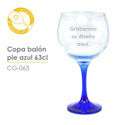 Copa grabada Balón Azul 63 cl