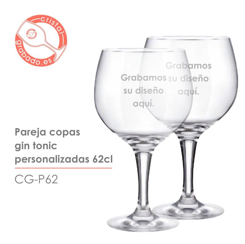 Copas gin tonic personalizadas con el diseño que desee. Copas grabadas