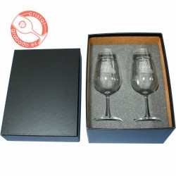 Estuche pareja catavinos 15 cl grabados