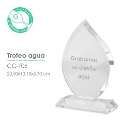 Trofeo cristal personalizado Lágrima