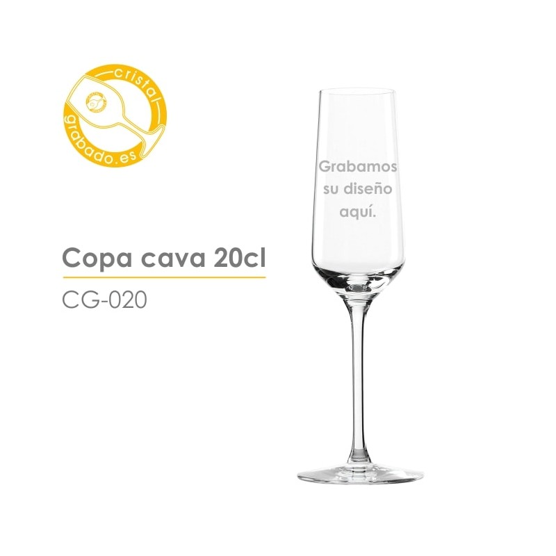 Copas cava o champan personalizadas para bodas de oro grabadas