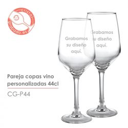 Pareja copas de vino personalizadas 44 cl.