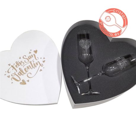 Estuche Corazón copas cava personalizadas