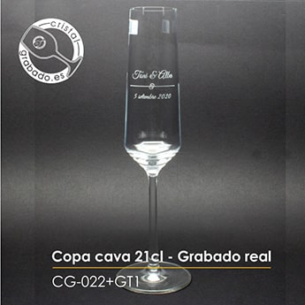 Copa de cava personalizado con diseño de Boda