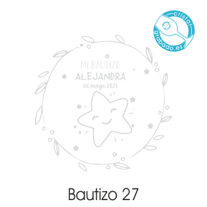 sello bautizo diseño estrella floral 27