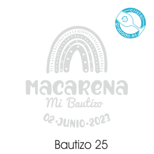 sello bautizo diseño arcoíris Macarena