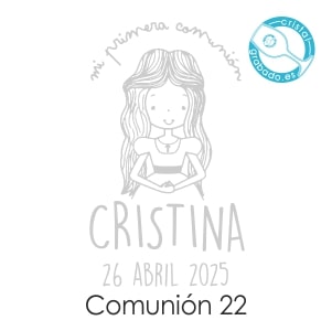 sello de comunión para personalizar dibujo niña