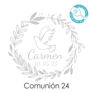 Sello de comunión dibujo paloma paz para personalizar