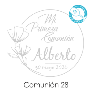Sello de comunión floral para personalizar copas y vasos de cristal