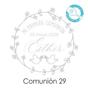 dibujo de comunión floral para personalizar copas y vasos de cristal