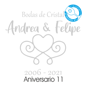 grabado dibujo sello boda 15 aniversario diseño 11