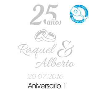 grabado dibujo sello boda 25 aniversario diseño 1