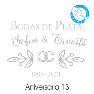 grabado dibujo sello boda 25 aniversario diseño 13