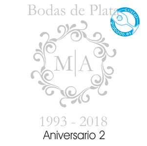 grabado dibujo sello boda 25 aniversario diseño 2