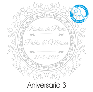 grabado dibujo sello boda 25 aniversario diseño 3