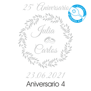 grabado dibujo sello boda 25 aniversario diseño 4