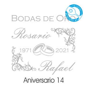 grabado dibujo sello boda 50 aniversario diseño 14