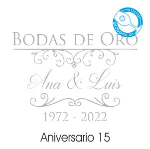 grabado dibujo sello boda 50 aniversario diseño 15