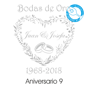 grabado dibujo sello boda 50 aniversario diseño 9