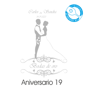 sello aniversario bodas de oro novios