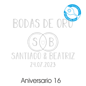 sello aniversario diseño bodas de oro iniciales