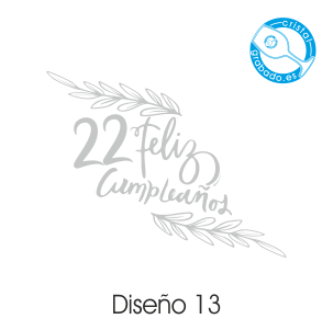 sello diseño cumpleaños 22