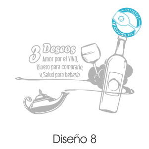 sello frase vino tres deseos