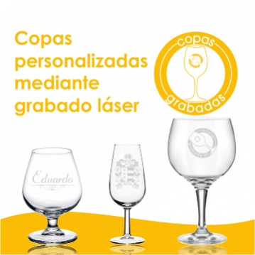 Copas grabadas mediante tecnología láser