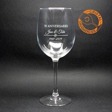 Copa de Vino Personalizada con grabado de Aniversario