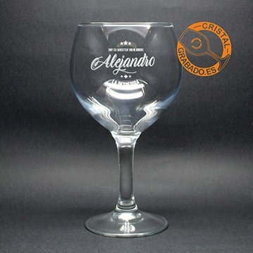 Copas de gin tonic grabadas. Copas personalizadas con el diseño que desee.