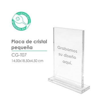 Placas y trofeos de cristal personalizados con grabado láser