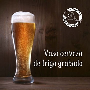 Vaso de cerveza de trigo personalizado con logotipo de cerveza artesana