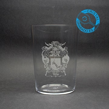 Vaso de sidra fino personalizado mediante grabado láser. El vaso de sidra.